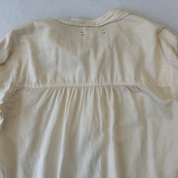 Xirena 100% Cotton Long Sleeve Popover Top Size M Cream Ivory Lightweight READ - Picture 7 of 11